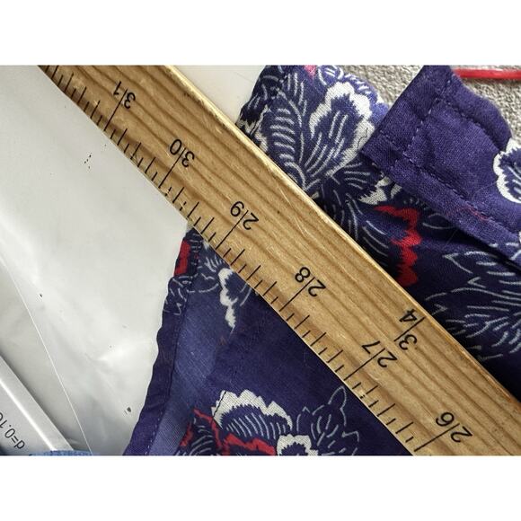 Postmarc Large Men Ink Blue Floral Tencel/Linen Short Sleeve Woven Shirt PR3 - Picture 7 of 9